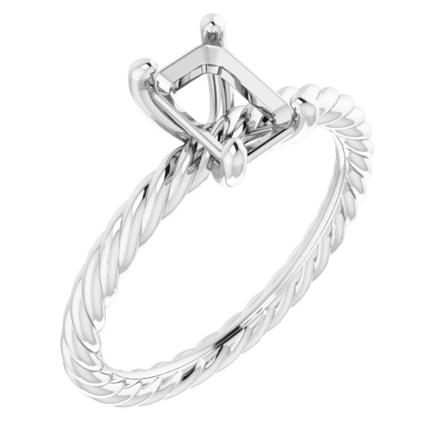 Solitaire Rope Engagement Ring
