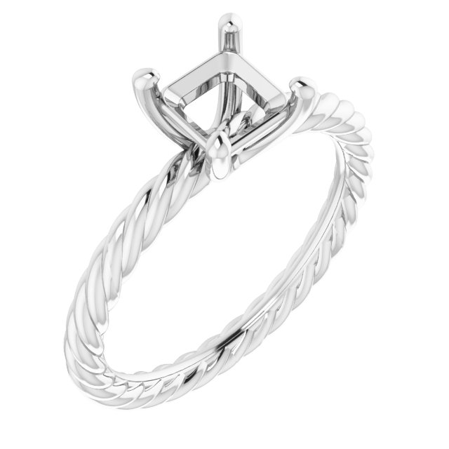 Solitaire Rope Engagement Ring