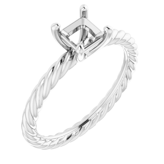 Solitaire Rope Engagement Ring