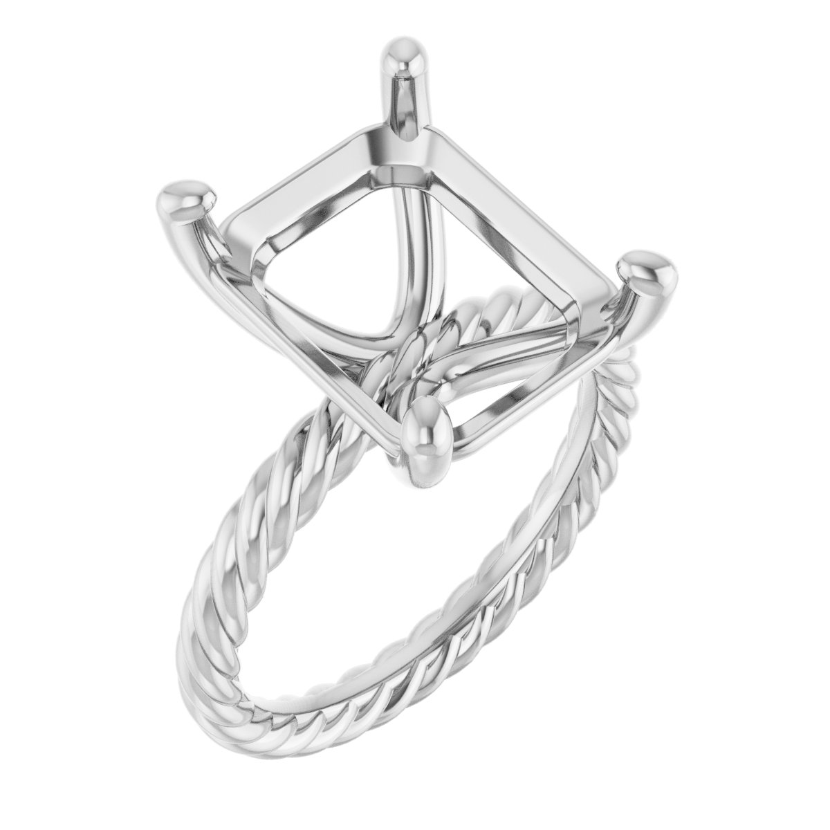 Solitaire Rope Engagement Ring