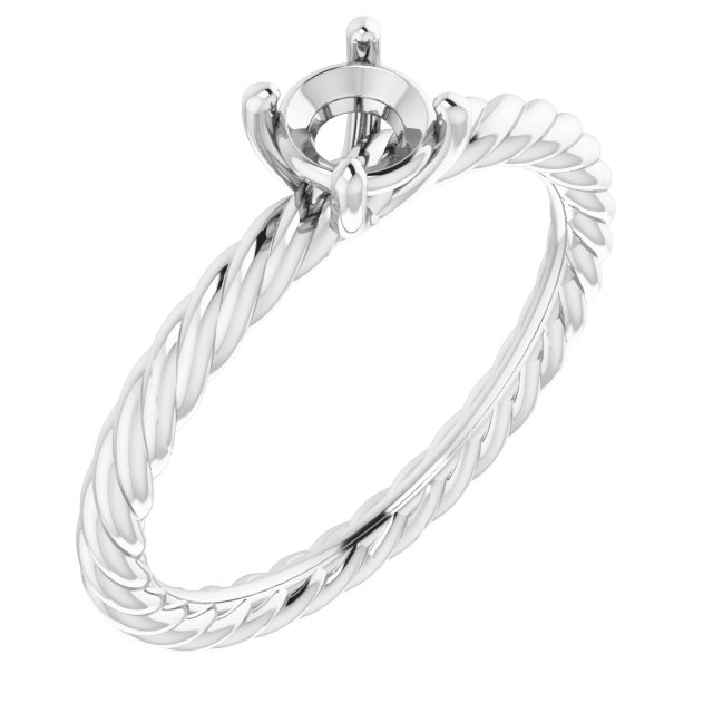 Solitaire Rope Engagement Ring