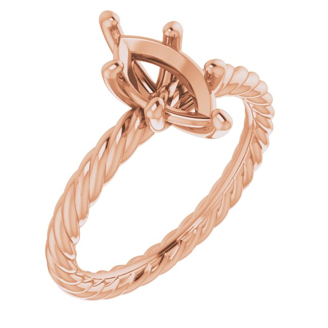 Solitaire Rope Engagement Ring