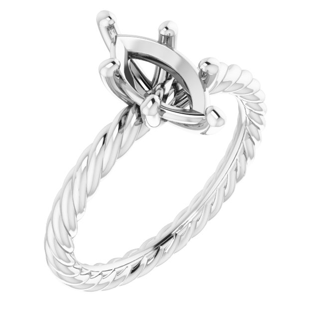 Solitaire Rope Engagement Ring