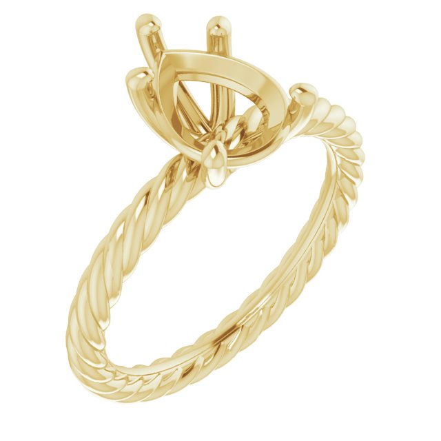 Solitaire Rope Engagement Ring