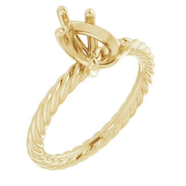 Solitaire Rope Engagement Ring