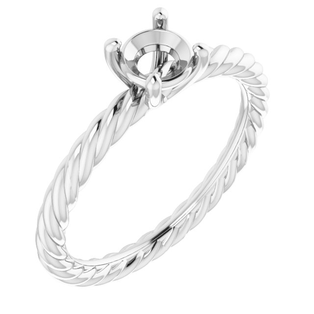 Solitaire Rope Engagement Ring