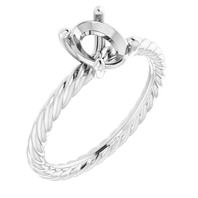 Solitaire Rope Engagement Ring