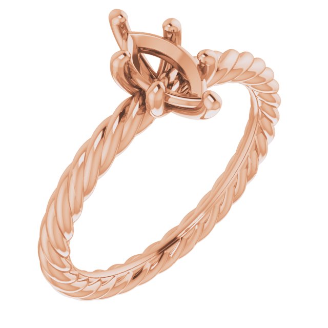 Solitaire Rope Engagement Ring