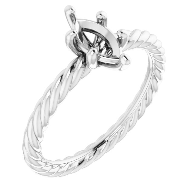 Solitaire Rope Engagement Ring