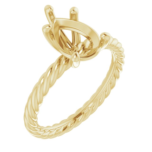 Solitaire Rope Engagement Ring