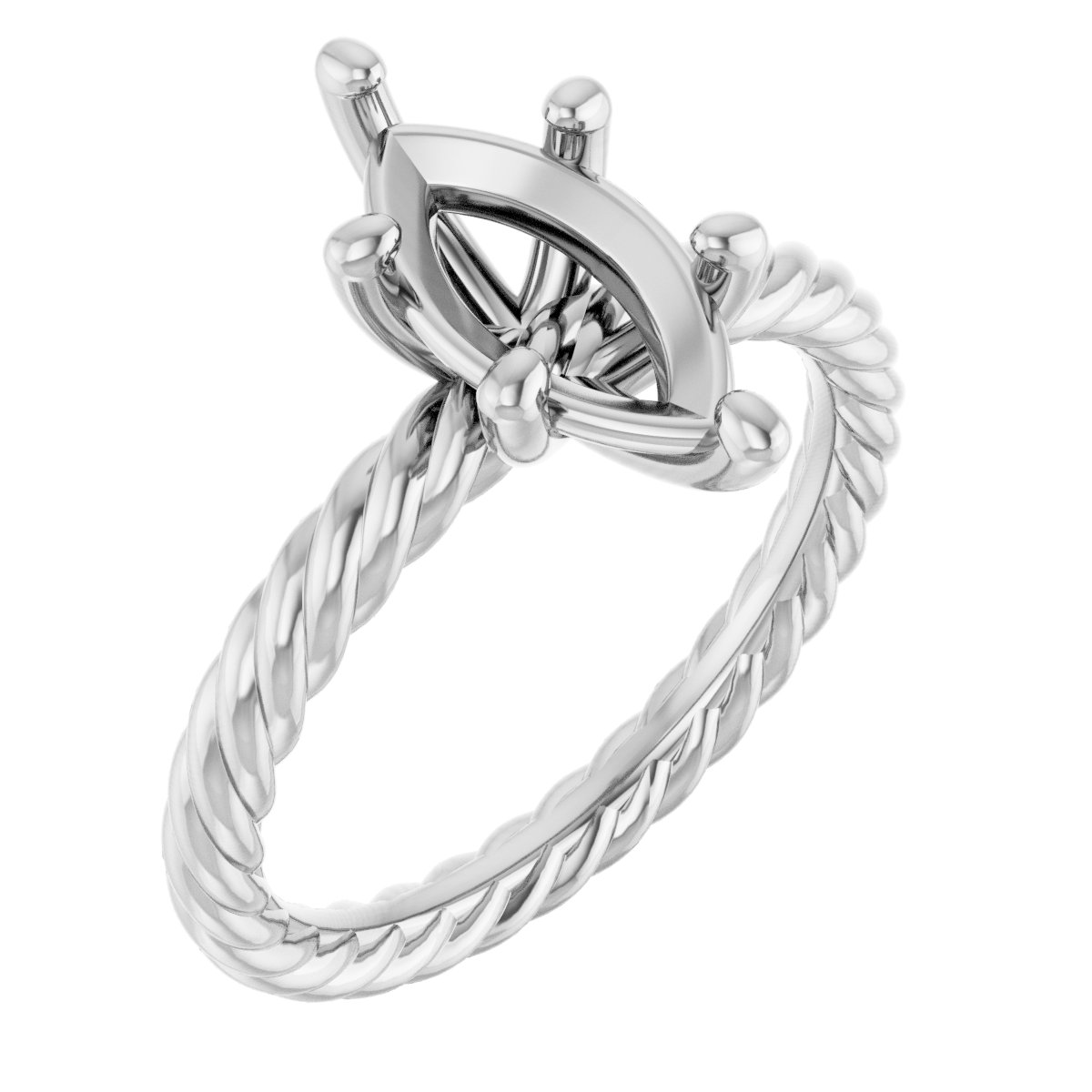 Solitaire Rope Engagement Ring