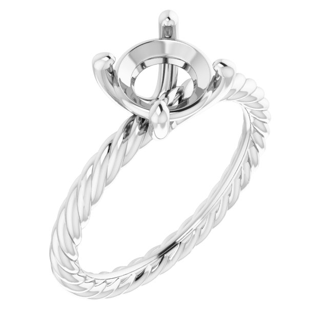Solitaire Rope Engagement Ring