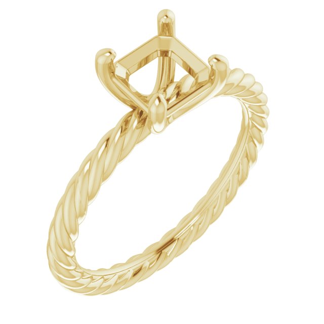 Solitaire Rope Engagement Ring