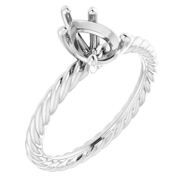 Solitaire Rope Engagement Ring
