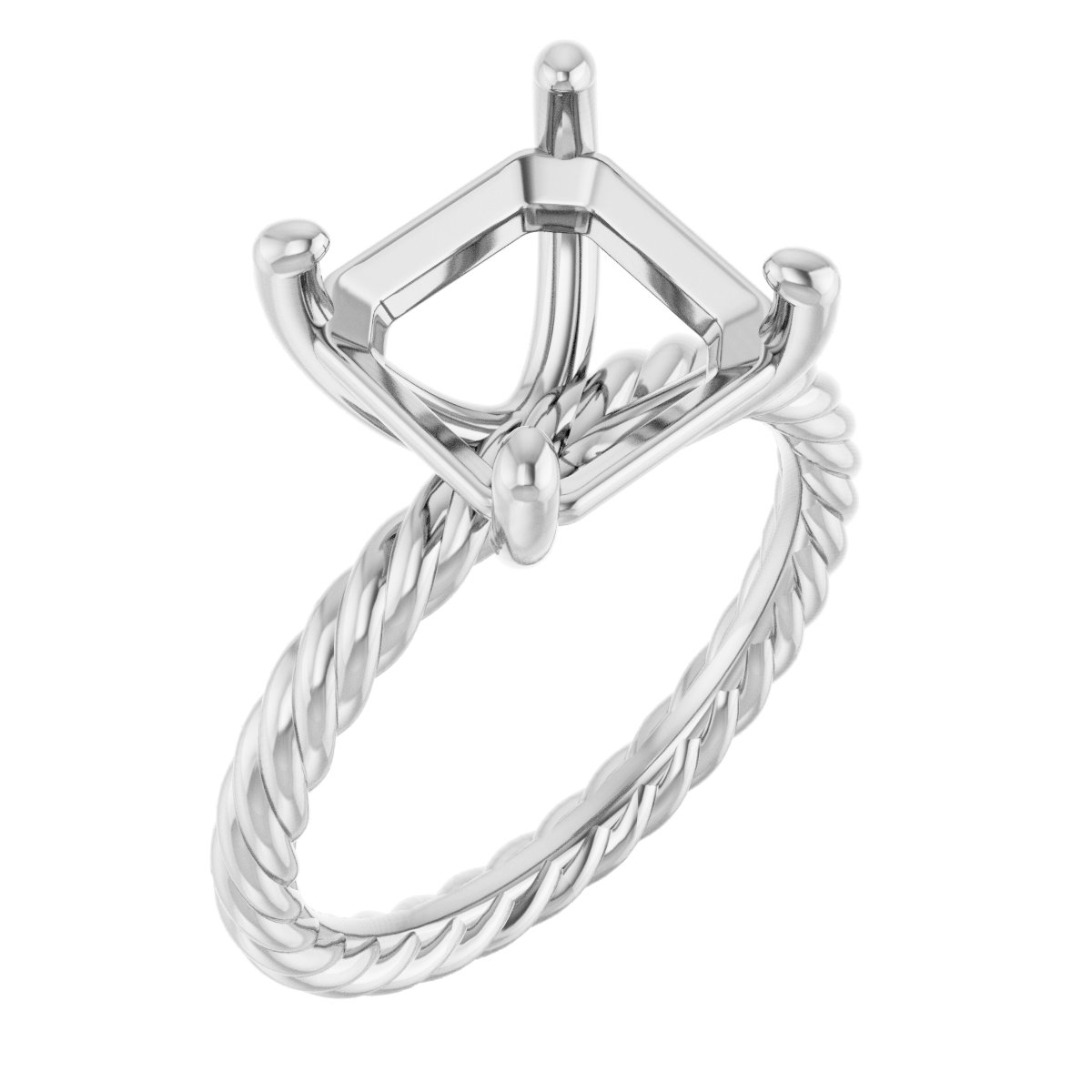 Solitaire Rope Engagement Ring