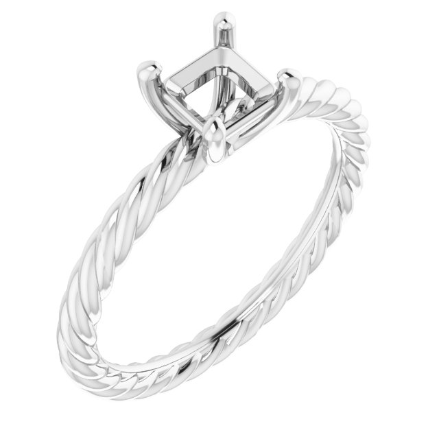 Solitaire Rope Engagement Ring