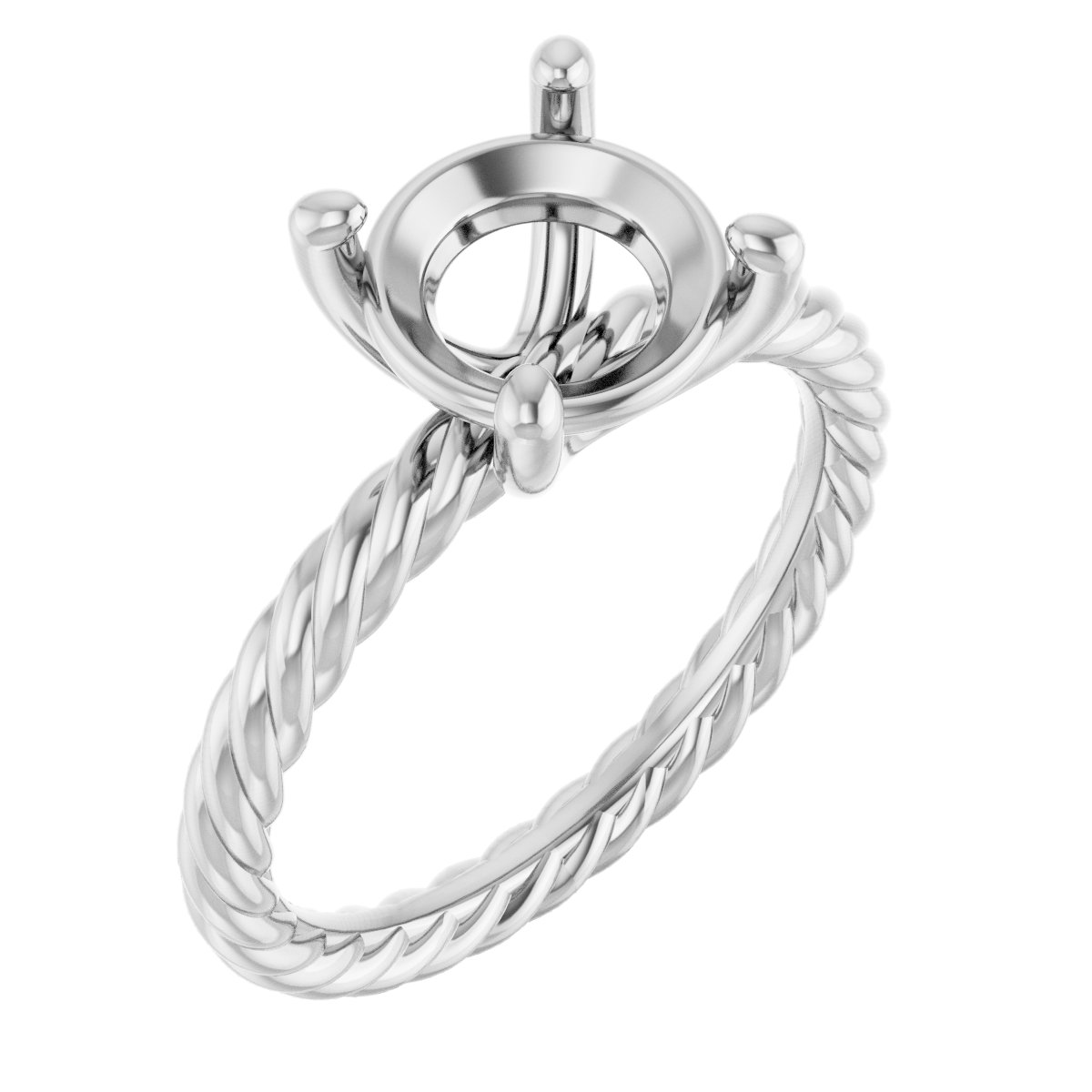 Solitaire Rope Engagement Ring
