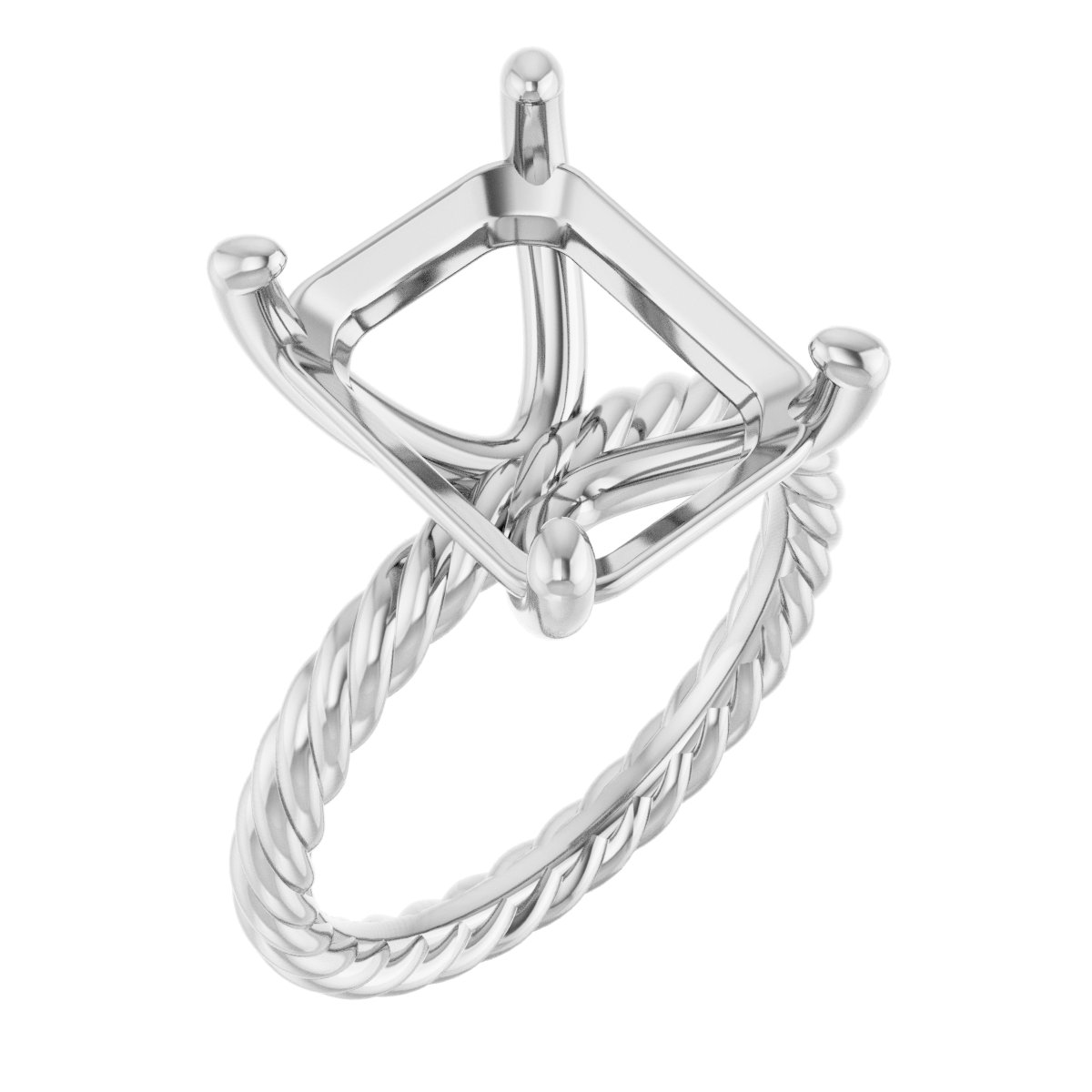 Solitaire Rope Engagement Ring