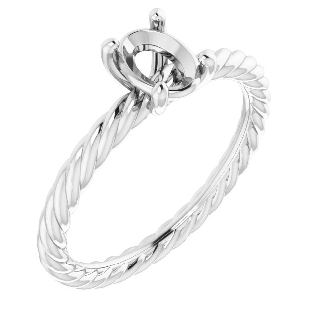 Solitaire Rope Engagement Ring