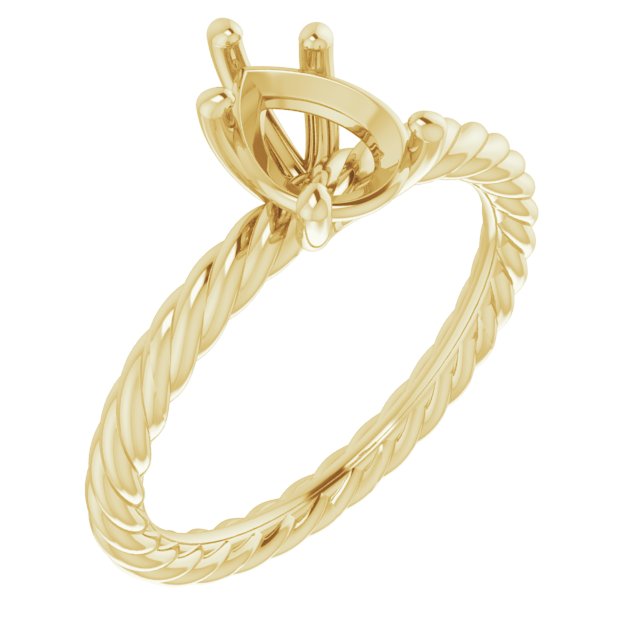 Solitaire Rope Engagement Ring