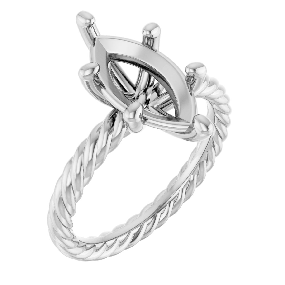 Solitaire Rope Engagement Ring