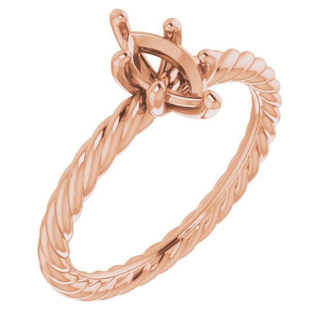 Solitaire Rope Engagement Ring