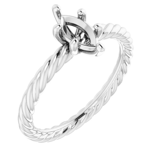 Solitaire Rope Engagement Ring