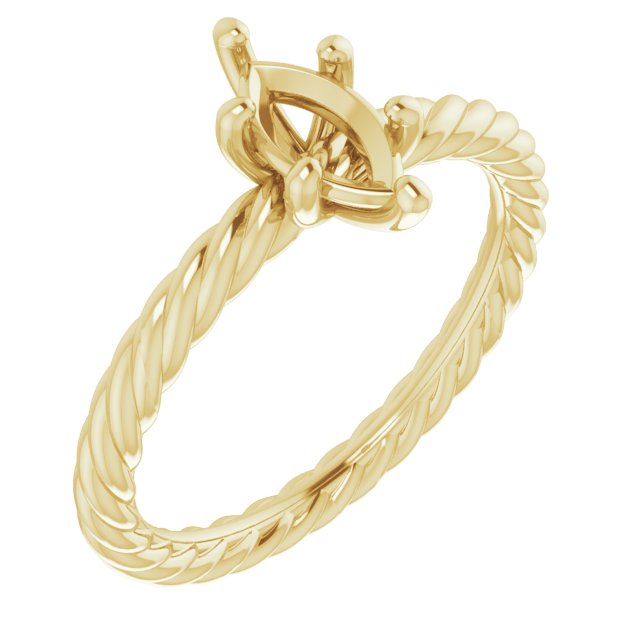 Solitaire Rope Engagement Ring