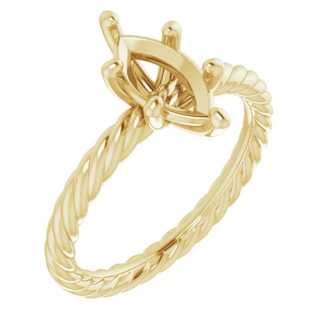 Solitaire Rope Engagement Ring