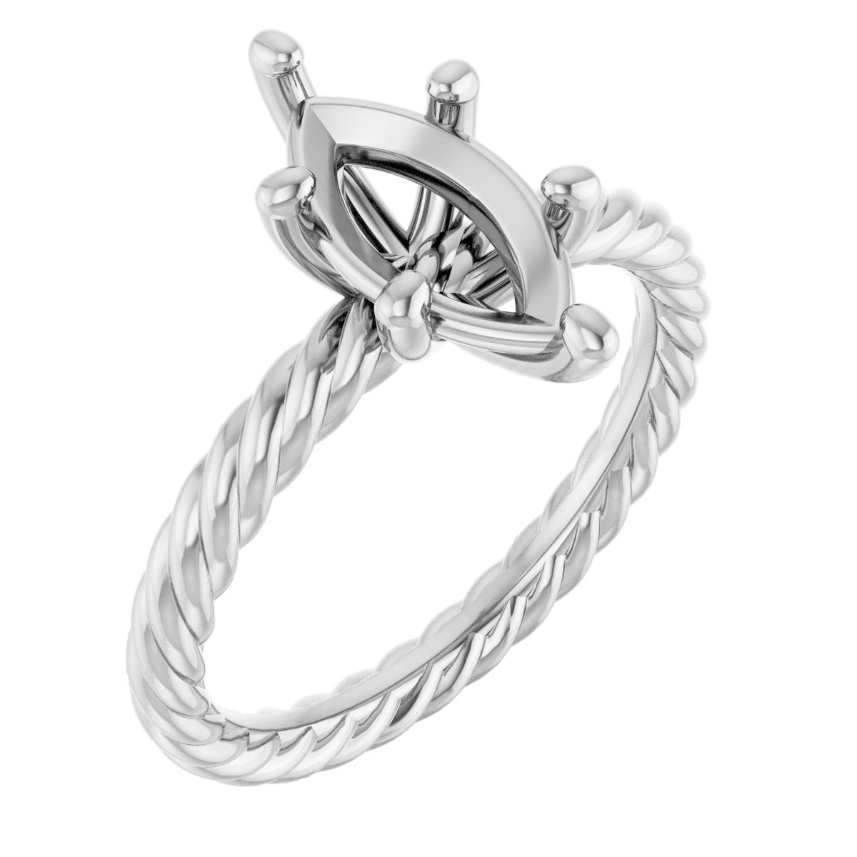 Solitaire Rope Engagement Ring
