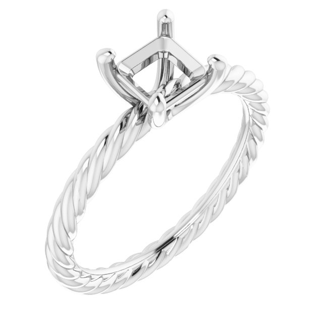 Solitaire Rope Engagement Ring