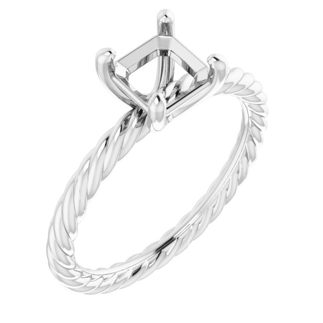 Solitaire Rope Engagement Ring