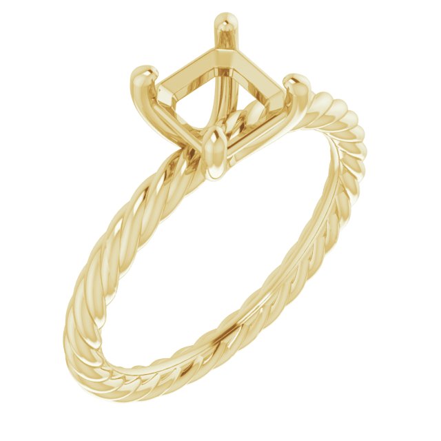 Solitaire Rope Engagement Ring