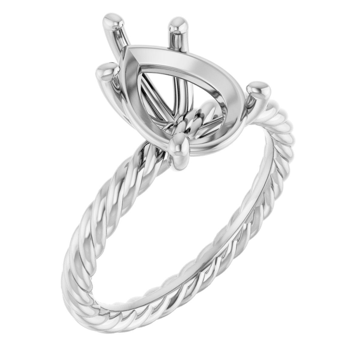 Solitaire Rope Engagement Ring