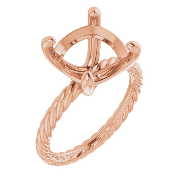 Solitaire Rope Engagement Ring
