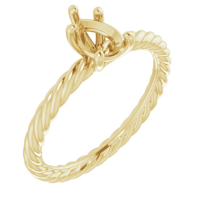 Solitaire Rope Engagement Ring