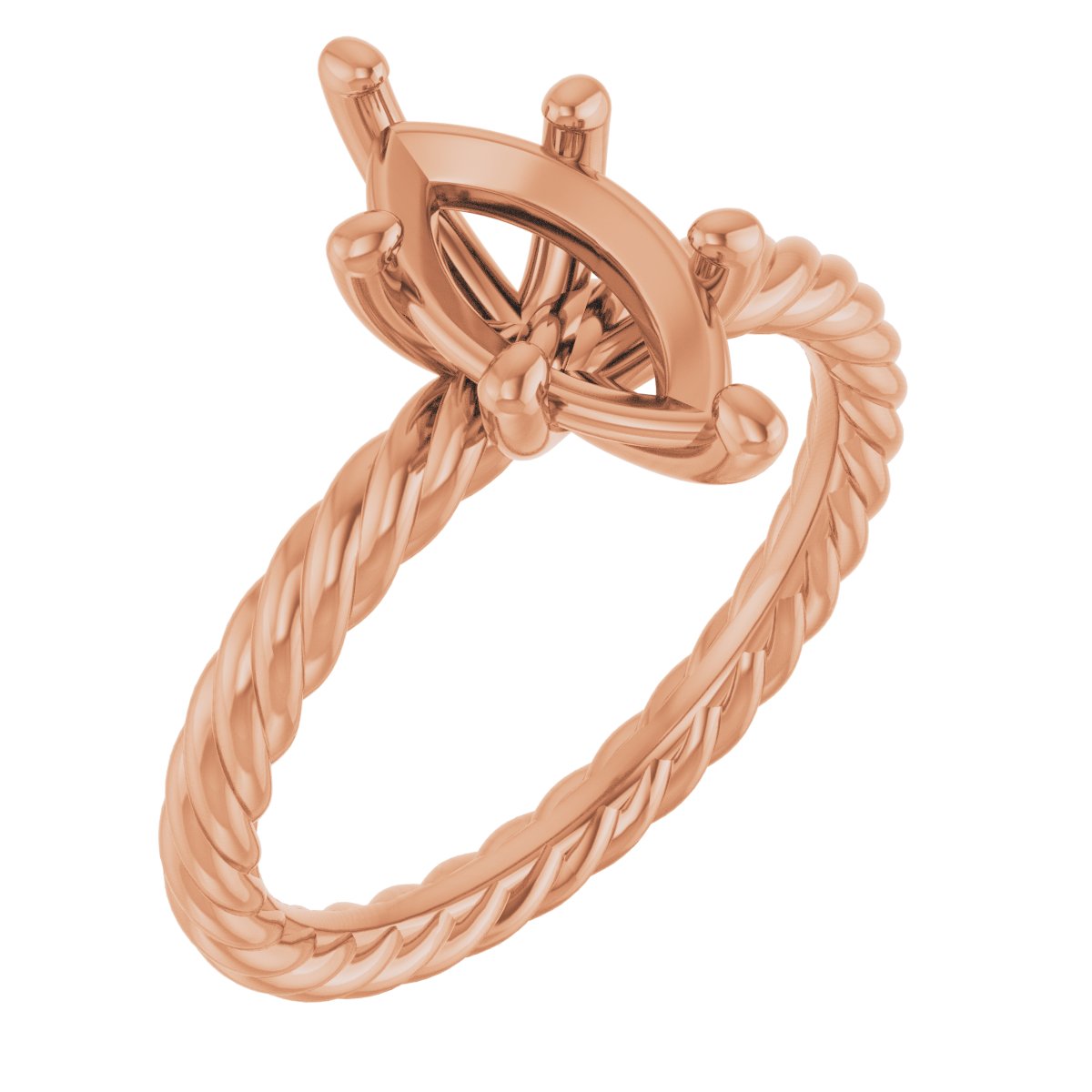 Solitaire Rope Engagement Ring