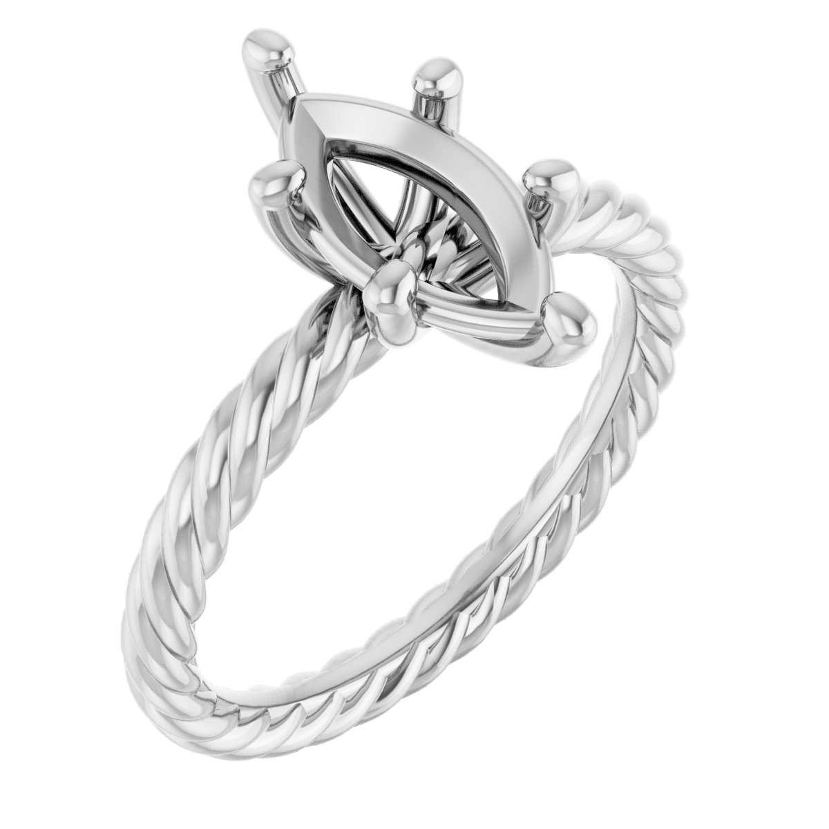 Solitaire Rope Engagement Ring