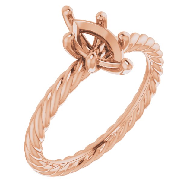 Solitaire Rope Engagement Ring