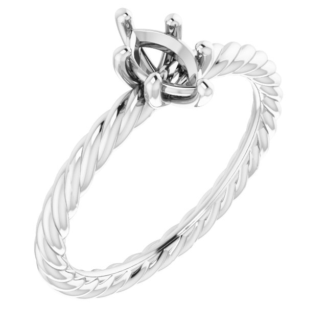 Solitaire Rope Engagement Ring