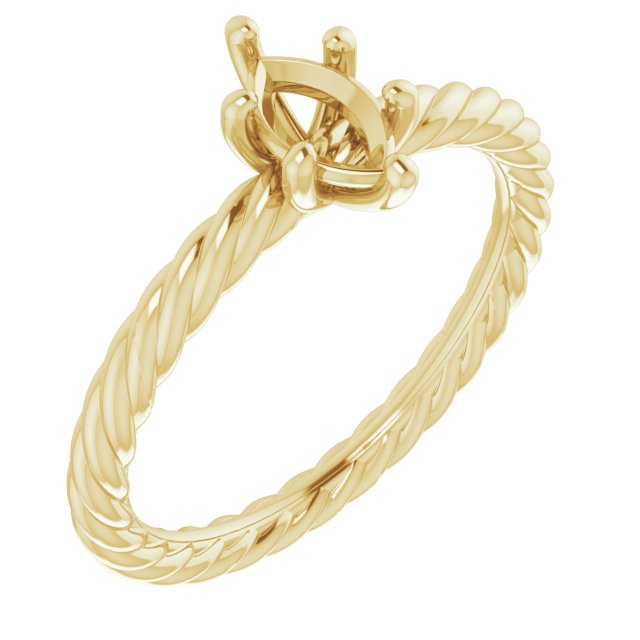 Solitaire Rope Engagement Ring