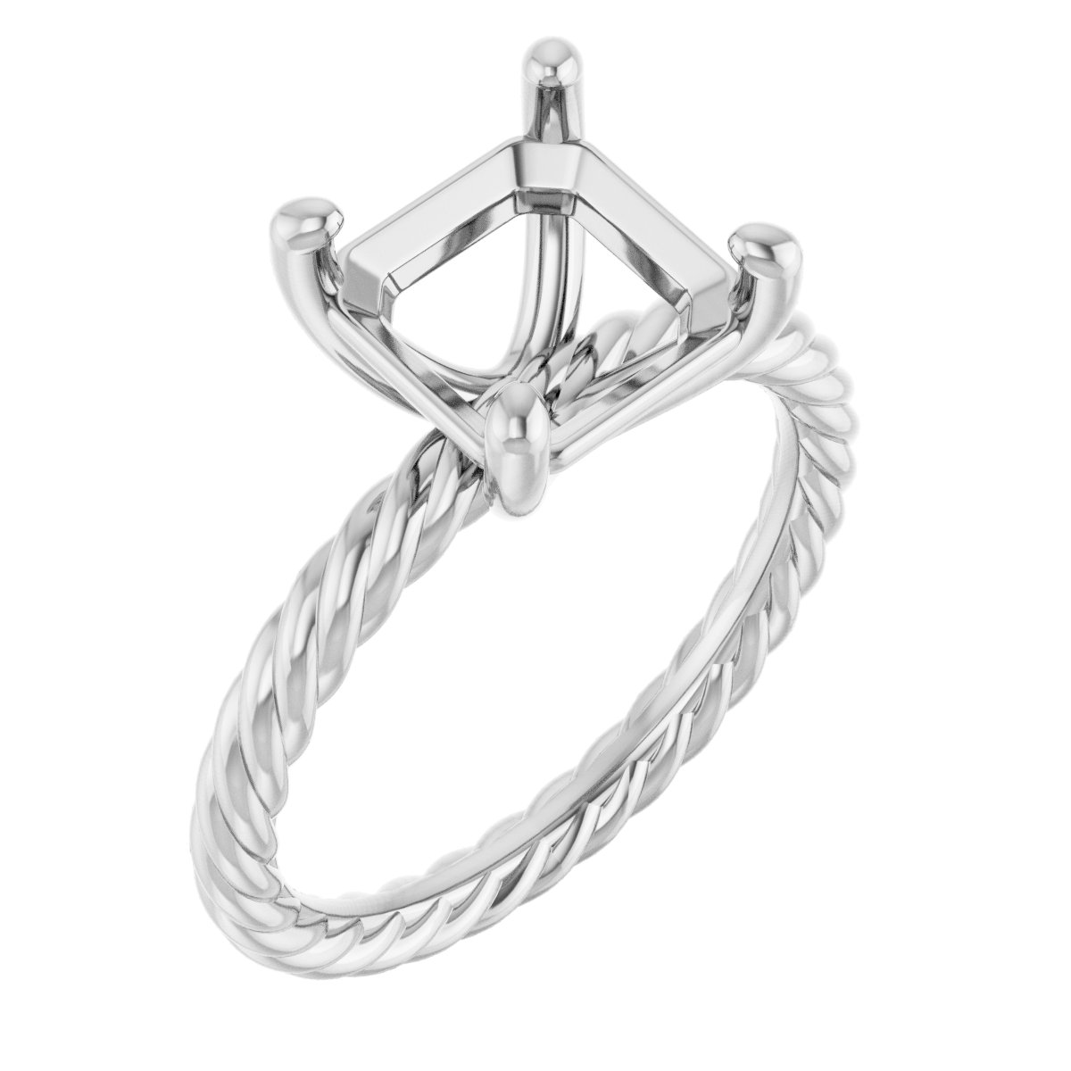 Solitaire Rope Engagement Ring