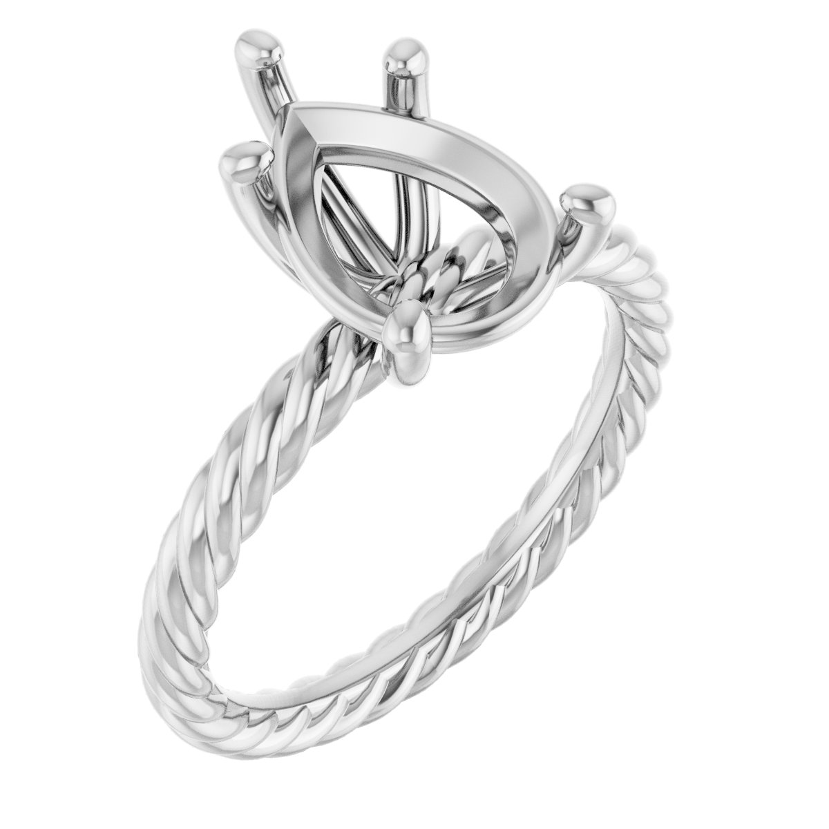 Solitaire Rope Engagement Ring