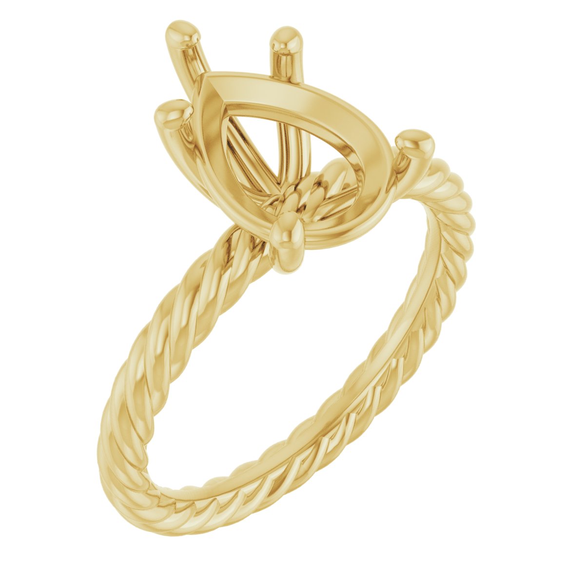 Solitaire Rope Engagement Ring