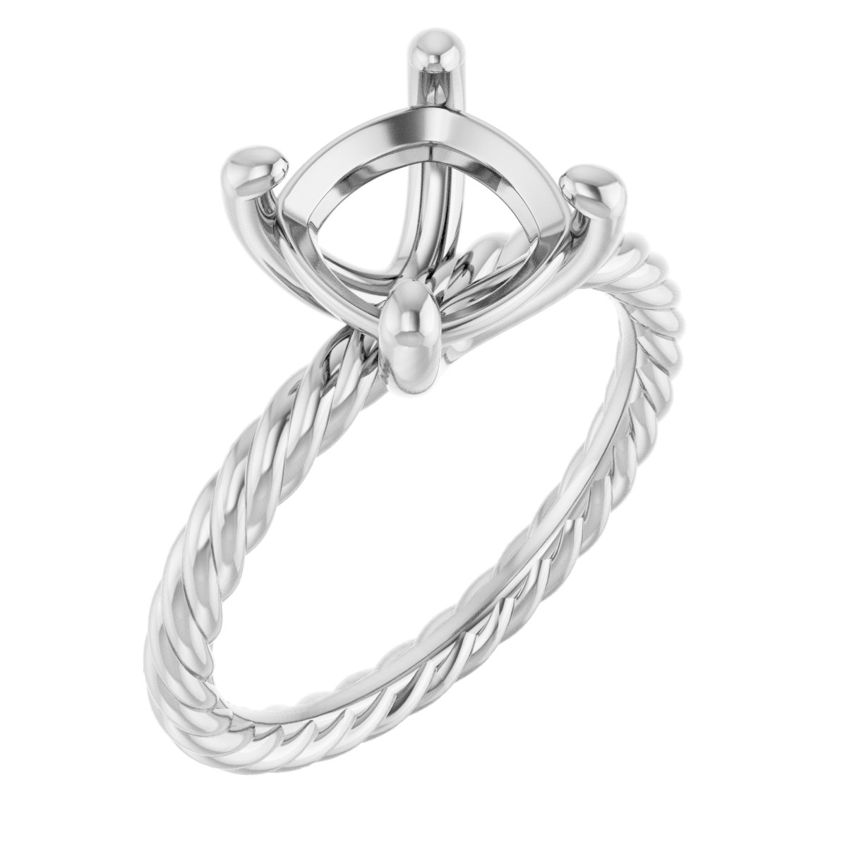 Solitaire Rope Engagement Ring