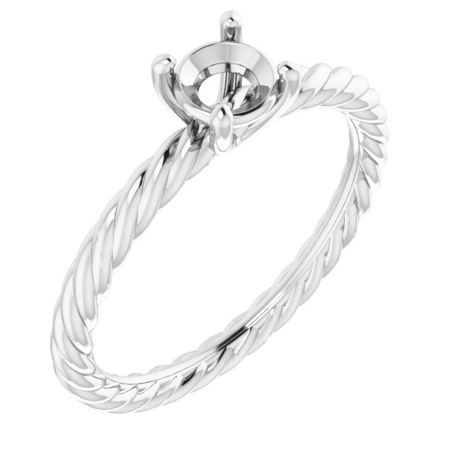 Solitaire Rope Engagement Ring