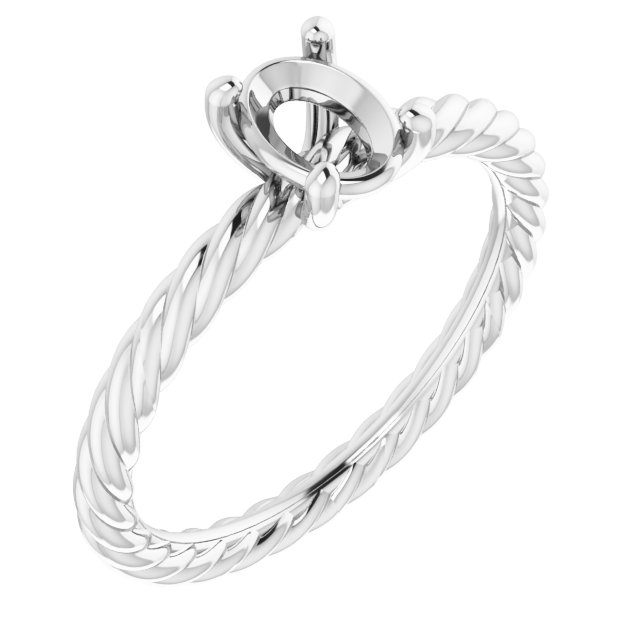 Solitaire Rope Engagement Ring