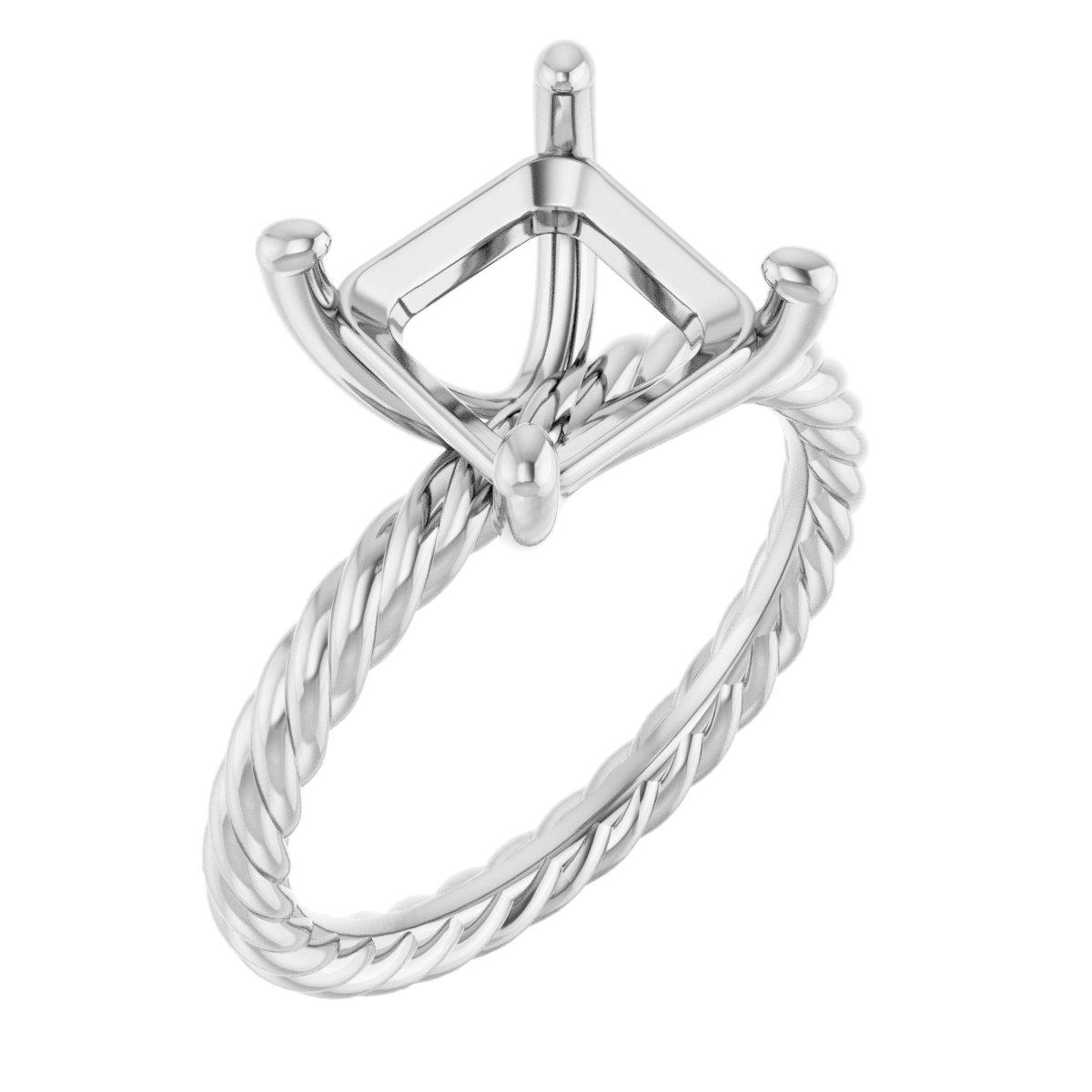Solitaire Rope Engagement Ring