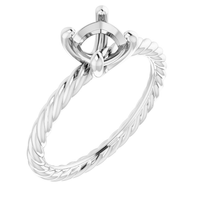Solitaire Rope Engagement Ring