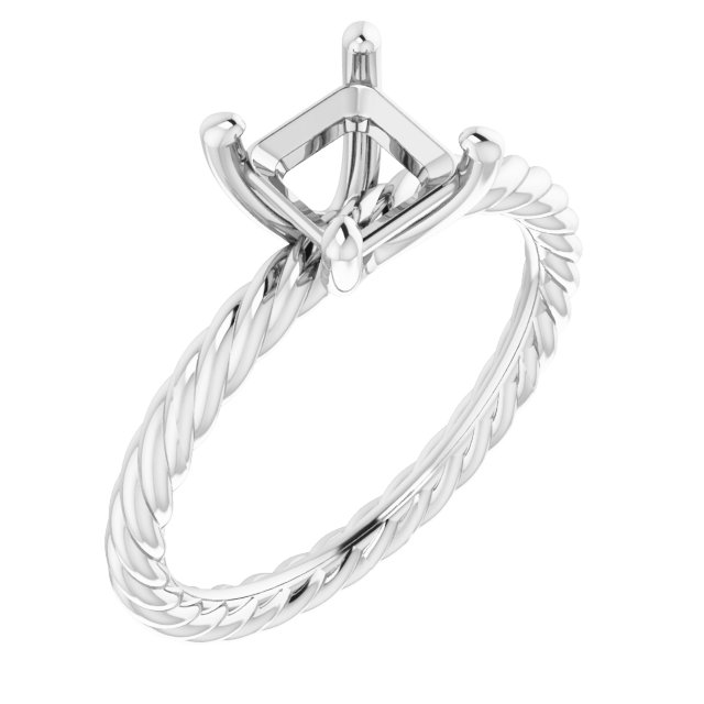 Solitaire Rope Engagement Ring